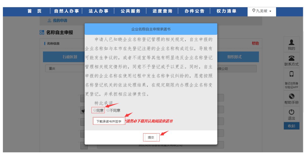 网上申请营业执照流程（重庆）