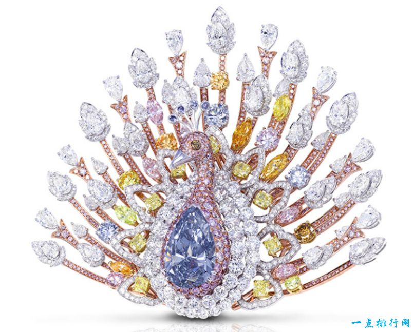 世界十大最贵的珠宝首饰：格拉夫孔雀胸针 1亿美元