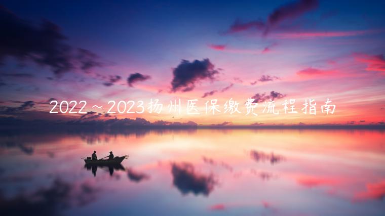 2022~2023扬州医保缴费流程指南